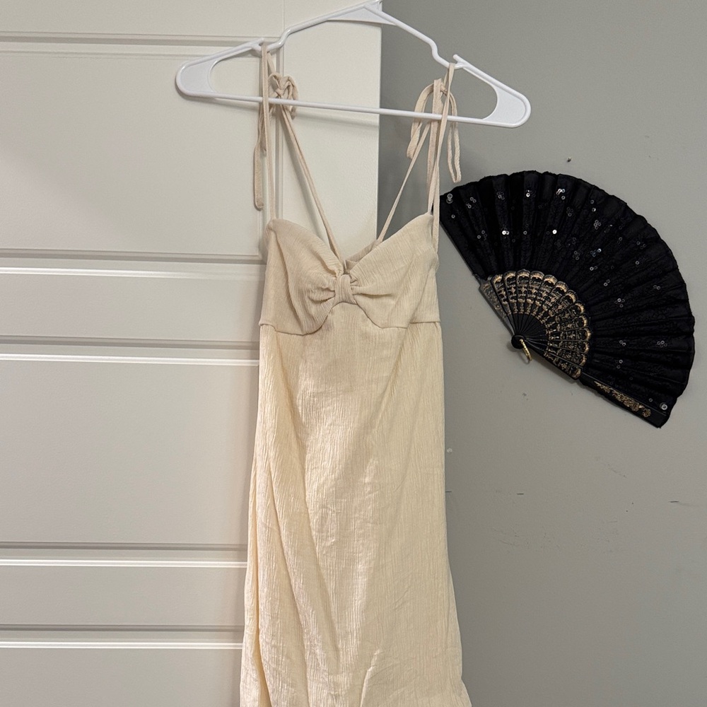 Elegant Cream Strappy Dress